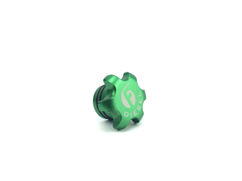 Fleece Performance fpeFPE-FC-1316-GRN 13–18 Dodge Cummins Green Anodized Billet Fuel Cap