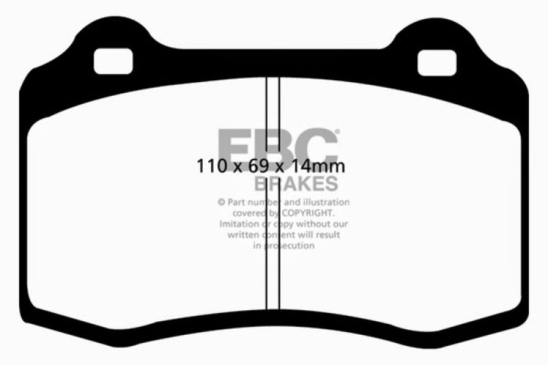 EBC 96-00 Lotus Esprit Turbo 2.0 Turbo GT3 Yellowstuff Front Brake Pads