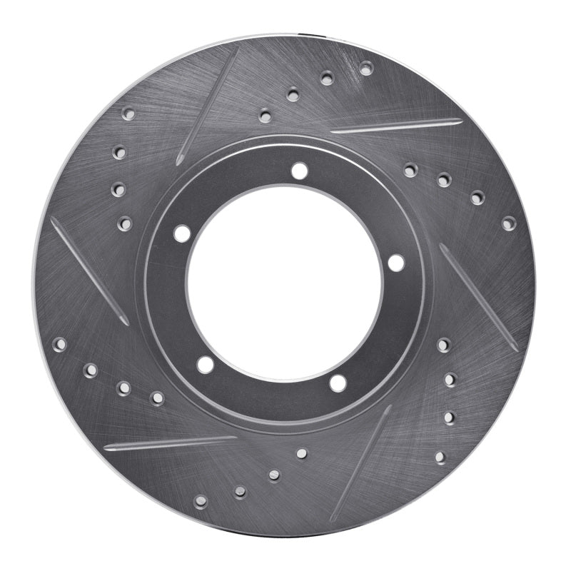 R1 Concepts RNC631-02001L Front Left Drilled and Slotted Silver Brake Rotor for Porsche 924 and 911