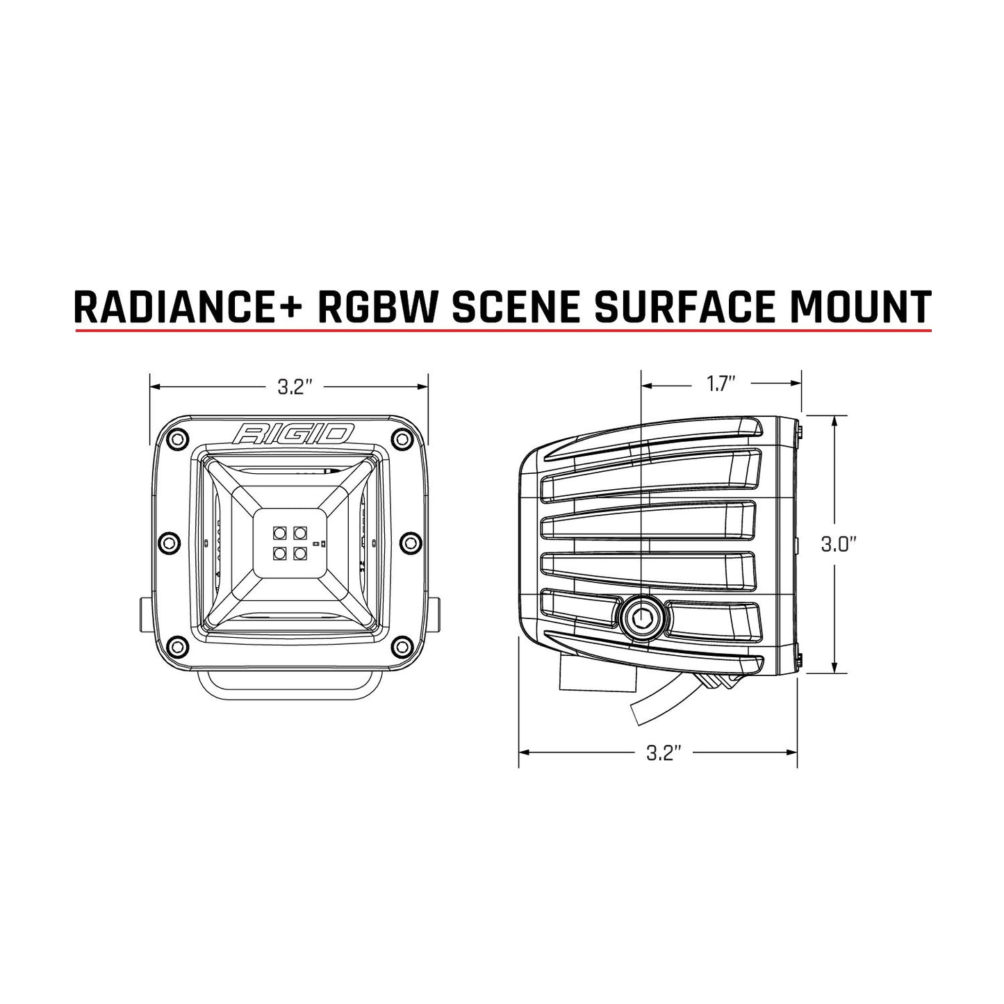 Rigid Industries - 682053 - LED Light Pods - Radiance Plus Scene RGBW Surface Mount Pair