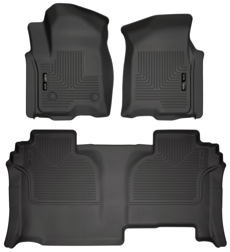Husky Liners 2019 Chevrolet Silverado 1500 Double Cab Front & 2nd Seat Weatherbeater Floor Liners