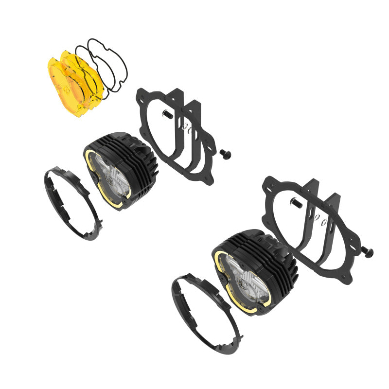 KC HiLiTES FLEX ERA 3 Dual Mode SAE Fog Light - 2-Light Master Kit for Jeep JK/JL/JT Plastic Bumpers