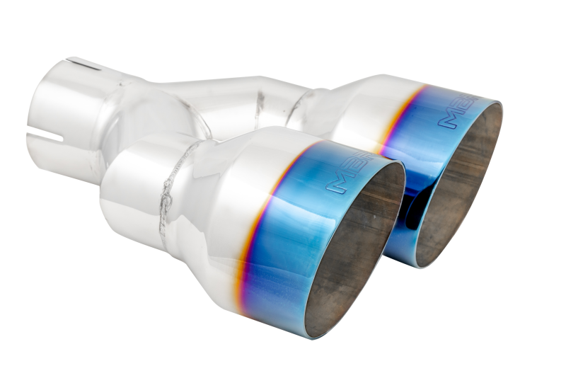 MBRP Burnt End Tip 2.5 ID, Dual 4 OD Out, 9.5 length, Single wall 304 Stainless Steel