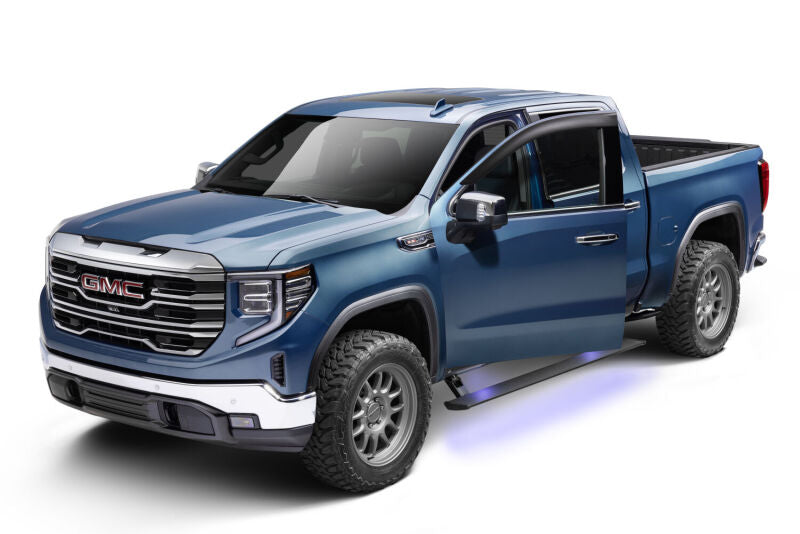 AMP Research PowerStep Plug-N-Play Automatic Running Boards, Part Number 76255-01A, for 2022-2026 Chevrolet Silverado and GMC Sierra
