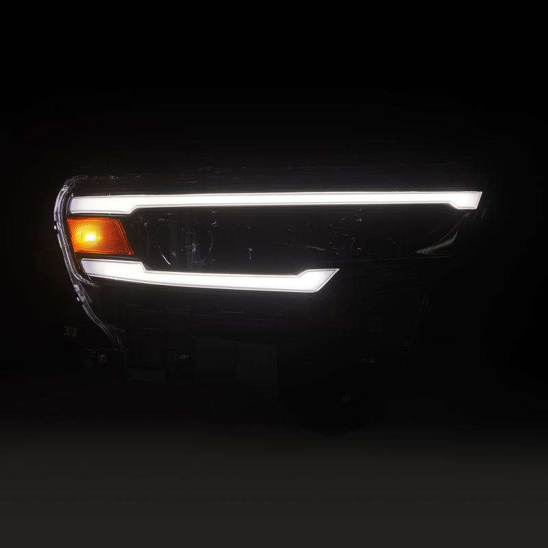 AlphaRex Luxx LED Projector Headlights for Dodge Ram 1500 2025-2026 - Alpha Black with Activation Lighting and Sequential Signal