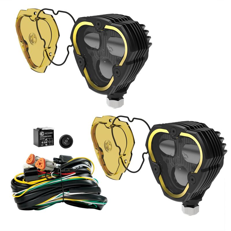 KC HiLiTES FLEX ERA 3 Dual-Mode SAE Fog Lights, KCL284 2-Light Master Kit