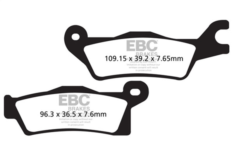 EBC Powersports FA618X Carbon X Front Brake Pads for Can-Am ATV