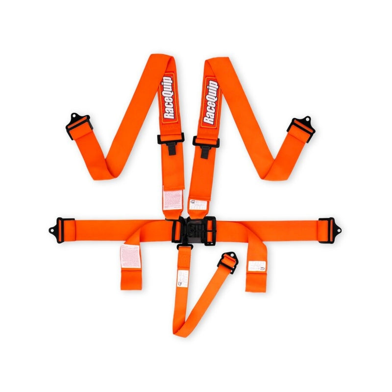 RaceQuip RQP711041RQP Orange Latch & Link 5-Point Seat Belt Harness