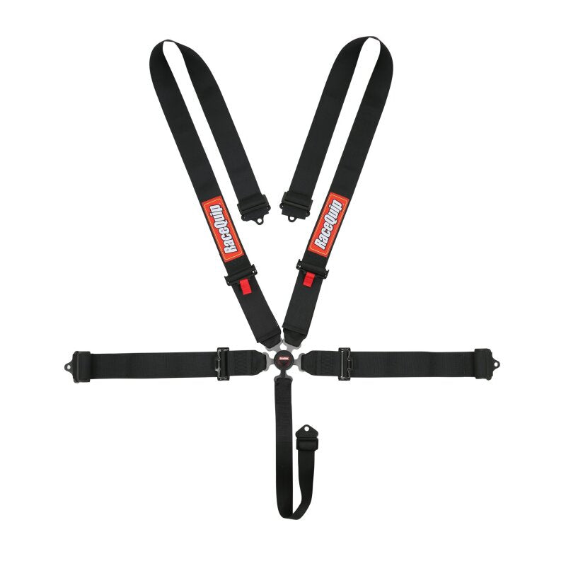 RaceQuip RQP741001RQP Black SFI Camlock 5-Point Pull-Down Lap Seat Belt
