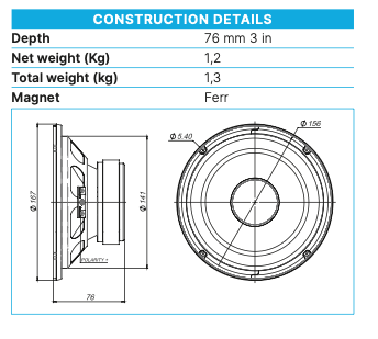 Beyma 6B30/P - 6.5" Low-Mid Frequency Loudspeaker