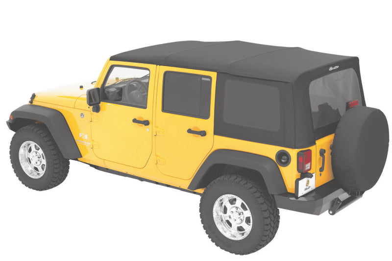 Bestop Replace-A-Top for Jeep Wrangler JK 2010-2018, 4-Door - Black Diamond Sailcloth with Tinted Windows