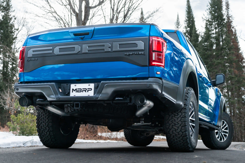 MBRP 17+ Ford F-150 Raptor 3.5L Ecoboost Dual Rear Exit T409 3in Resonater Back Exhaust System