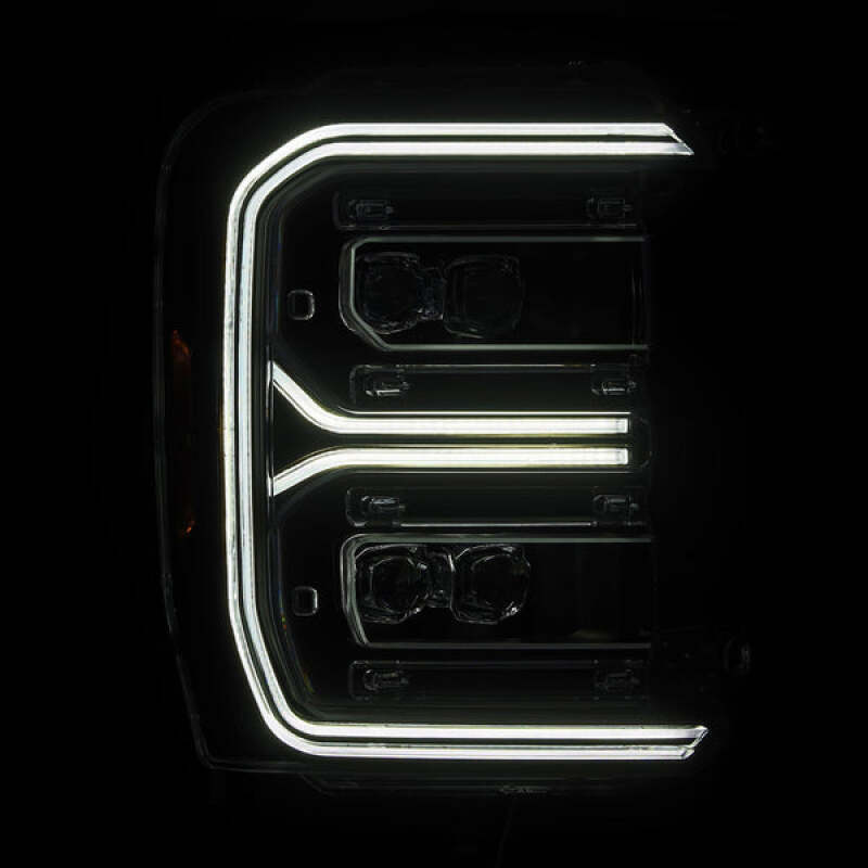 AlphaRex NOVA LED Projector Headlights for 2023–2026 Ford F-250 Super Duty, Black Housing with Active Light, Sequential Signal and Switchback