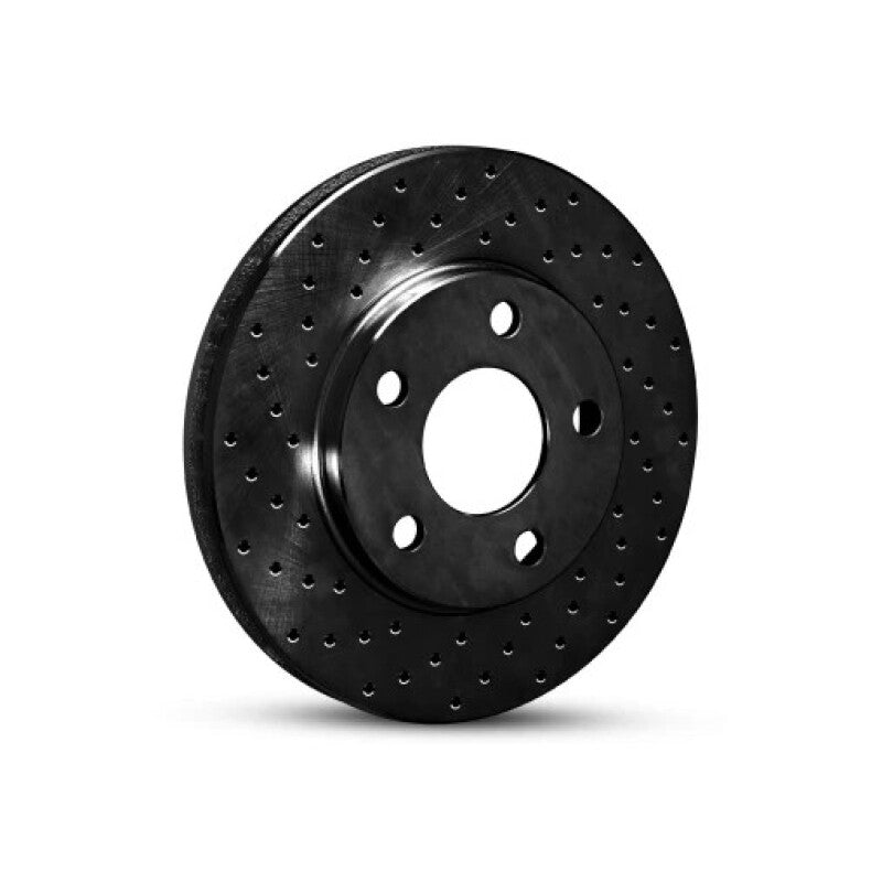 R1 Concepts Front Drilled Black Brake Rotor for Audi A5 Sportback (2008-2015)