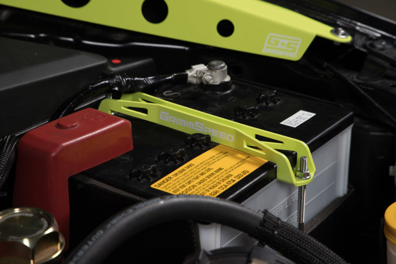 Grimm Speed Subaru Impreza/WRX/STI/Legacy/Forester/Baja/BRZ Lightweight Battery Tiedown- Neon Green