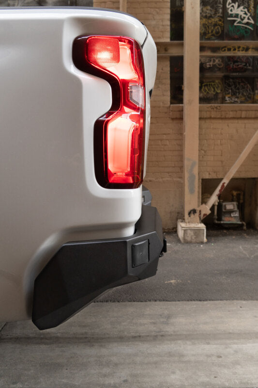 DV8 Offroad Spec Series Rear Bumper for 2020-2023 Chevy Silverado and GMC Sierra 2500/3500 HD, Part Number dveRBCS2-03