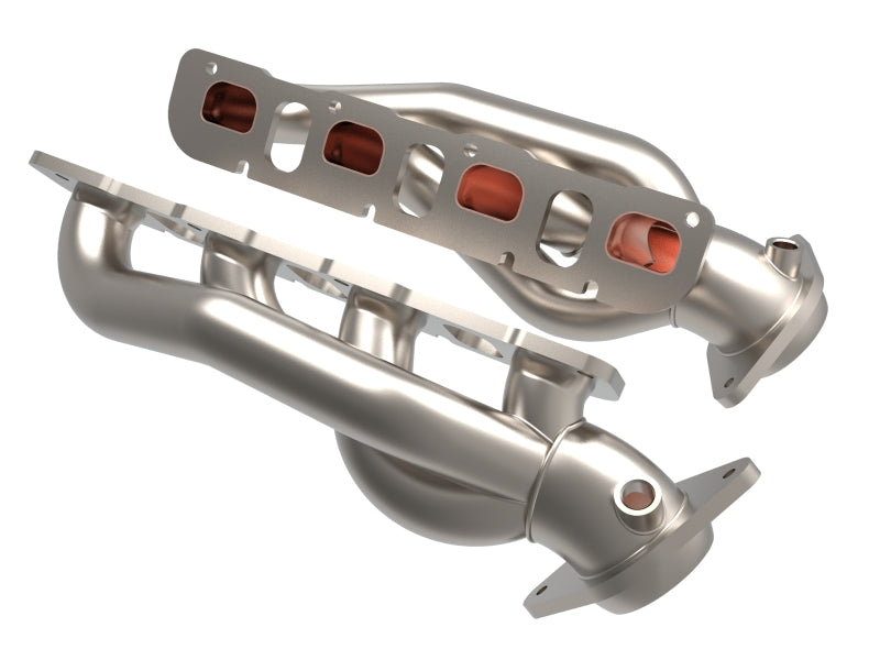 aFe Power Twisted Steel 304 Stainless Steel Shorty Headers with Titanium Cerakote Finish, Part Number 48-32030-T, for 2021-2024 Ram 1500 TRX 6.2L V8