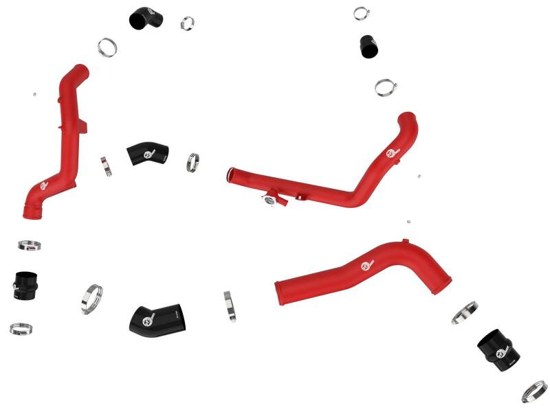 aFe BladeRunner Aluminum Hot and Cold Charge Pipe Kit, Red, Part Number 46-20654-R, for Ford Explorer ST and Lincoln Aviator 3.0L V6