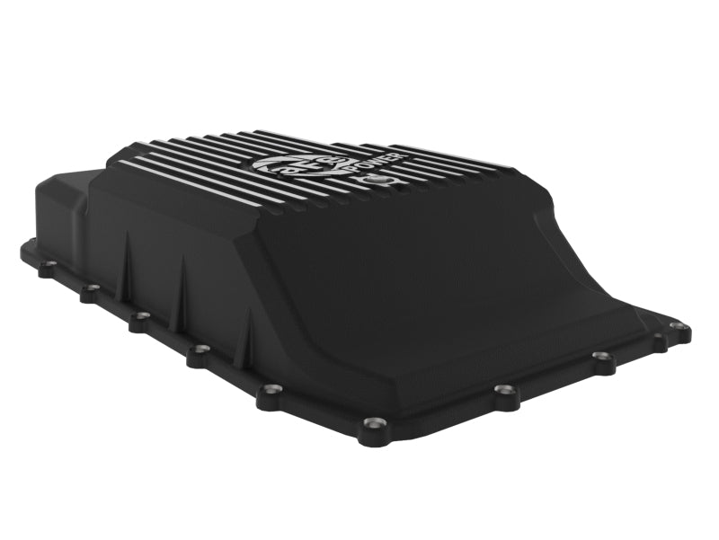 aFe POWER Pro Series Transmission Pan, Part Number 46-71330B, Black with Machined Fins for Ford 10R60 and 10R80