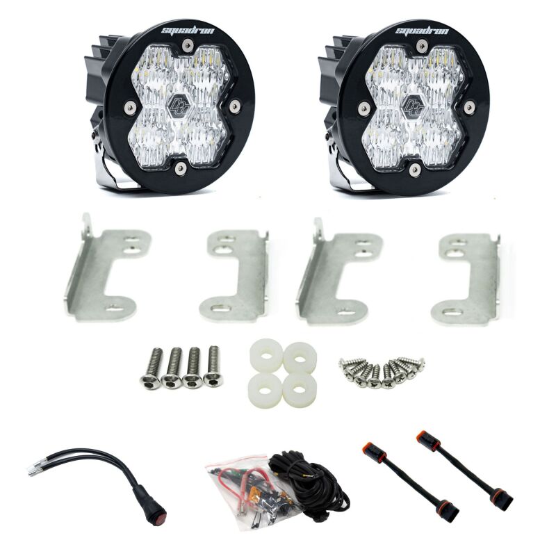 Baja Designs Squadron-R Sport 2.0 Fog Light Kit for Jeep Wrangler JL/JT and Gladiator OE Sahara Bumper (Clear)