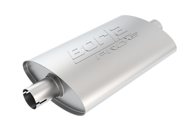Borla 400495 ProXS Universal Oval Muffler, 2.25-Inch Center Inlet and Outlet, Notched Necks