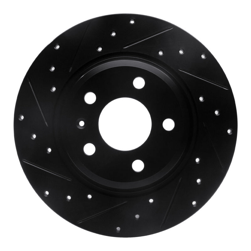 R1 Concepts RNC633-73061L Left Drilled and Slotted Black Brake Rotor for Audi
