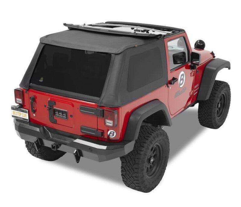Bestop Replacement Soft Top for Jeep Wrangler JK 2007-2018 with Tinted Windows and No Door Skins - Part #: bes52822-35