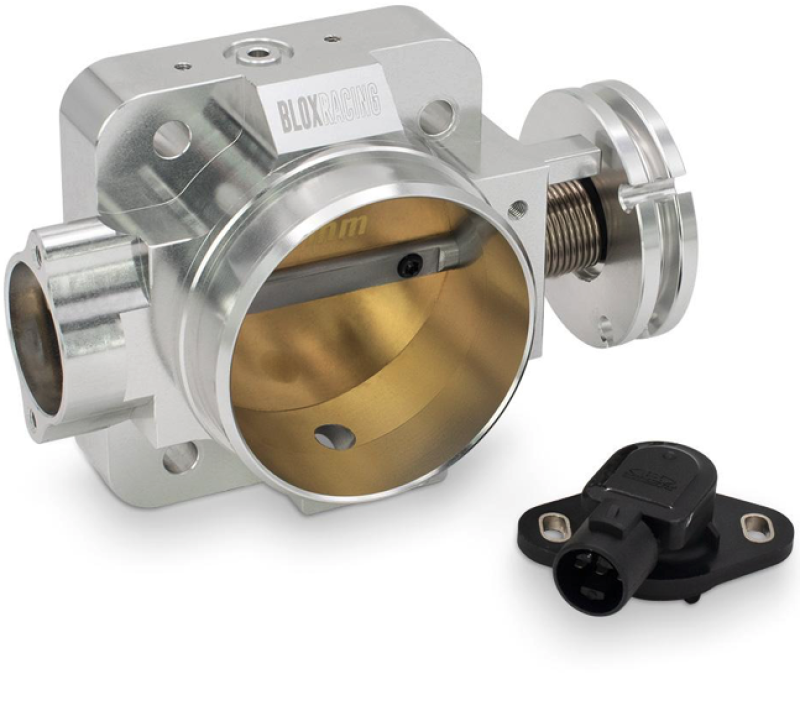 BLOX Racing Honda B/D/H/F Series Engines 70mm Silver Billet Throttle Body V2 / Includes TPS