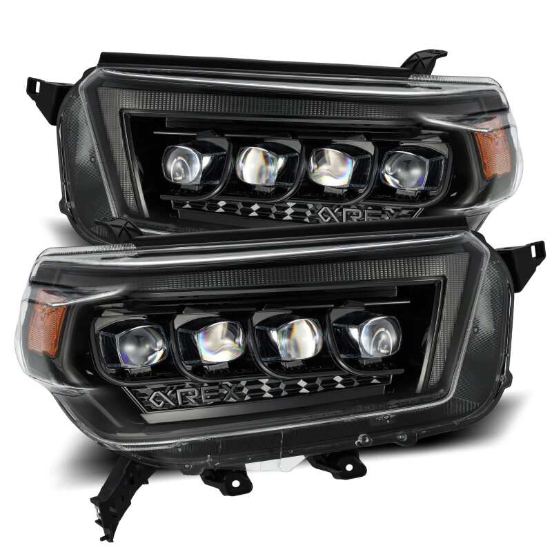 AlphaRex NOVA LED Projector Headlights for 2010–2013 Toyota 4Runner, Alpha Black, Sequential Signal and DRL