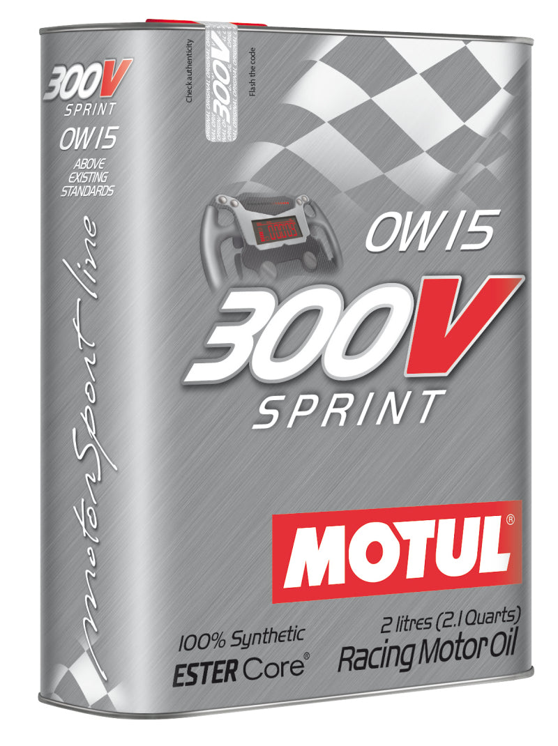 Motul 2L Synthetic-ester Racing Oil 300V SPRINT 0W15 - Case of 6