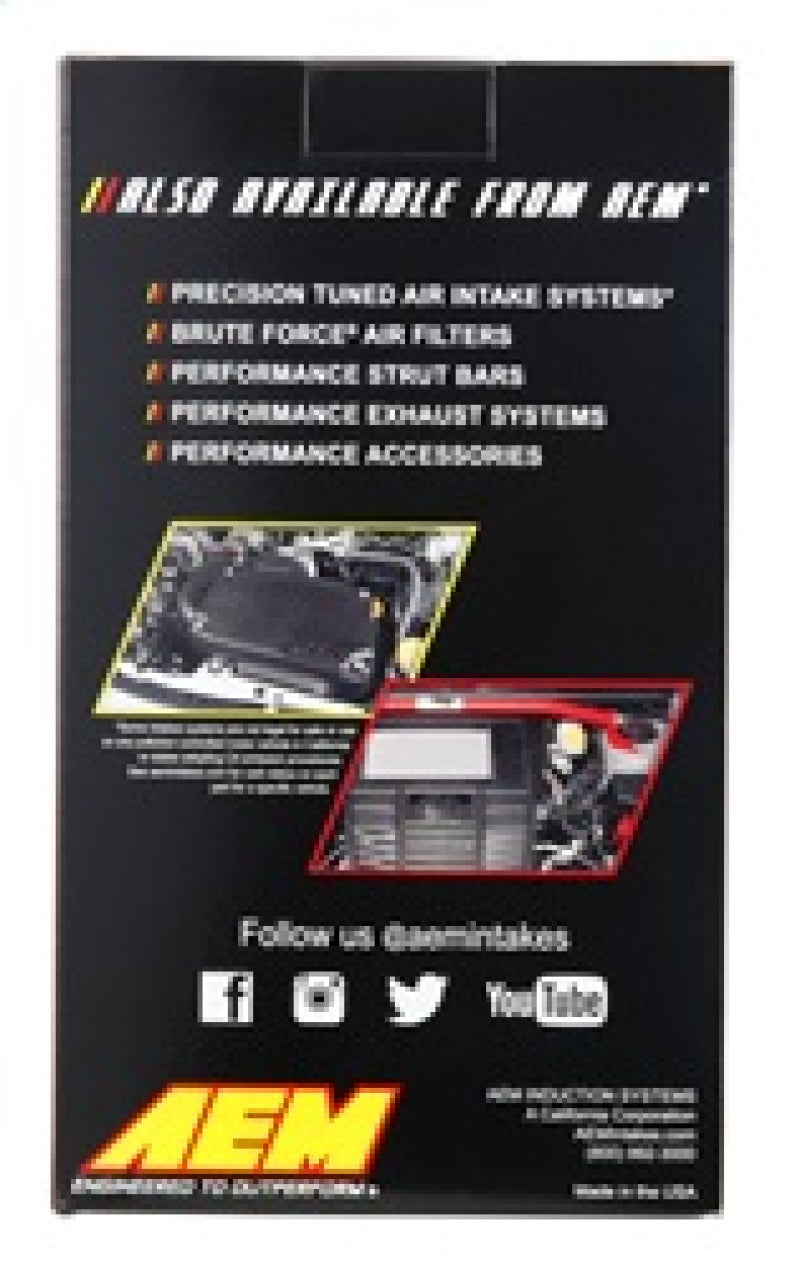 AEM Induction Dryflow Universal Round Tapered Air Filter, 2.75-Inch Flange, Part AEM-21-2157DK