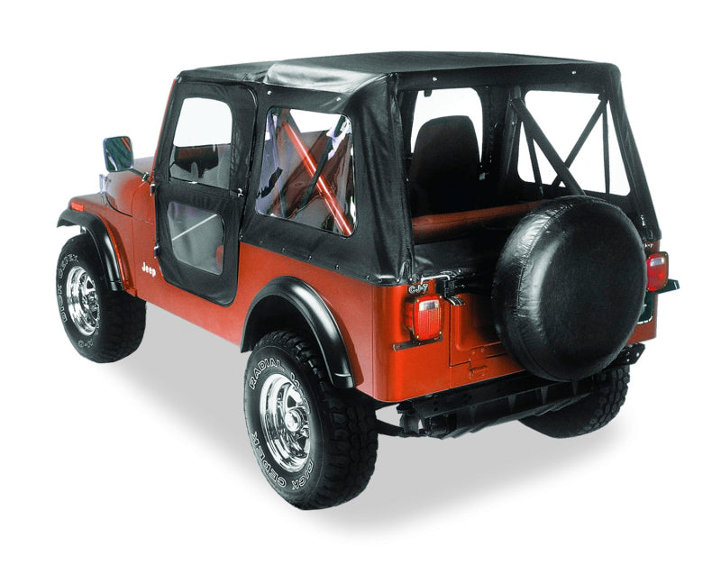 Bestop A-Top for OEM Jeep CJ7 1976-1986 – Black Crush with Clear Windows and Door Skins