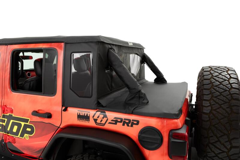 Bestop 18-26 Jeep Wrangler JL 4-Door Halftop Soft Top in Premium Black Twill