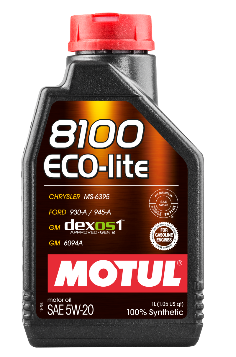 Motul 1L Synthetic Engine Oil 8100 5W20 ECO-LITE - Case of 12