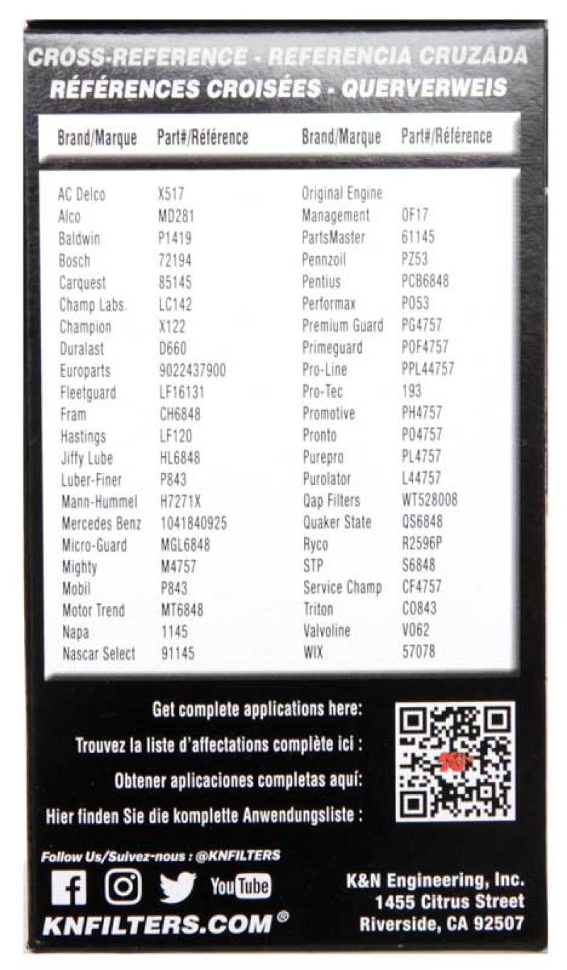 K&N Engineering HP-7004 High-Flow Cartridge Oil Filter