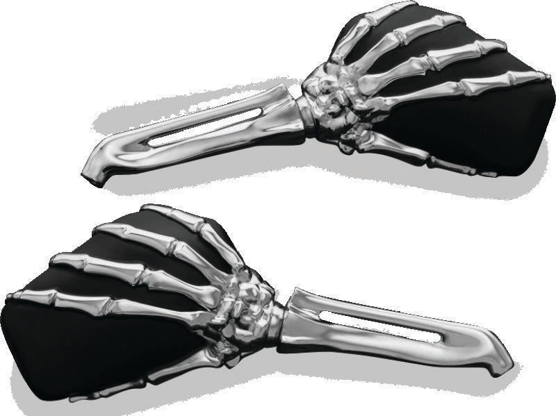 Kuryakyn Skeleton Hand Mirrors Chrome/Black - Part Number 1759
