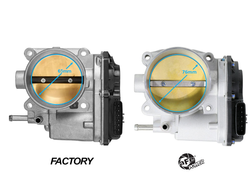 aFe POWER 76mm Billet Throttle Body and Adapter Kit, Part Number 46-39103, Toyota 4Runner, FJ Cruiser, Tacoma and Tundra