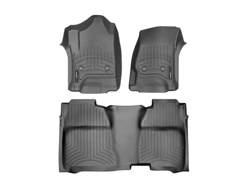 WeatherTech 14+ Chevy Silverado/GMC Sierra Crew and Double Cab Front and Rear FloorLiners - Black