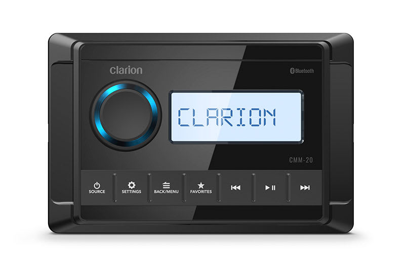 Clarion 010-03223-00 Marine AM/FM Tuner with Built-In NOAA Weather Radio; Bluetooth music streaming; USB 2.0 Input
