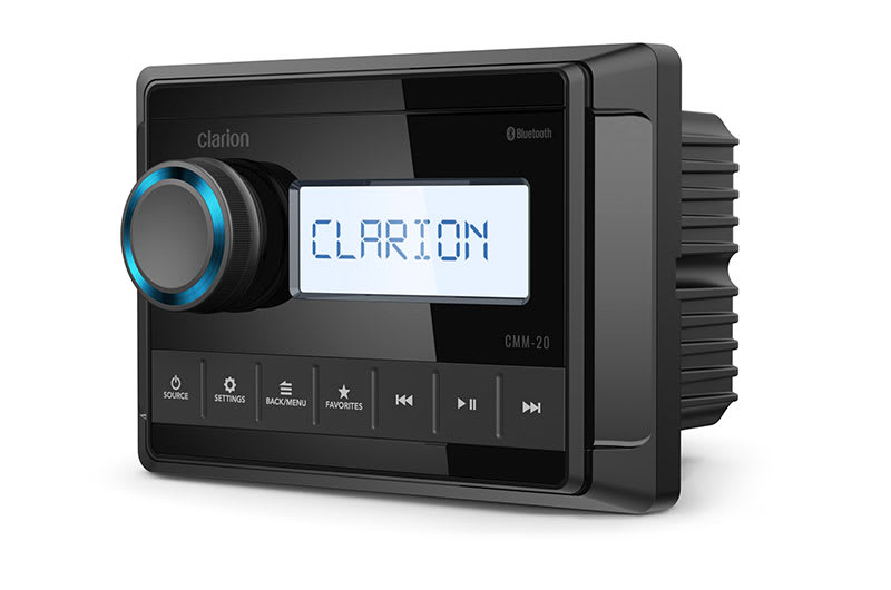 Clarion 010-03223-00 Marine AM/FM Tuner with Built-In NOAA Weather Radio; Bluetooth music streaming; USB 2.0 Input
