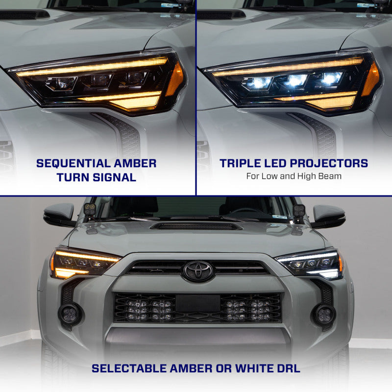 Form Lighting Toyota 4Runner Sequential LED Projector Headlights (Pair) – OE-Grade Upgrade with Dual Color DRL and Sequential Turn Signals