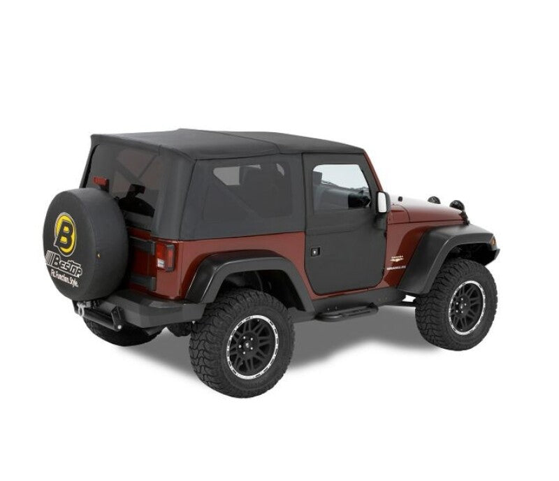 Bestop 07-18 Jeep Wrangler JK Front Fabric Doors in Black Twill, Part Number BES51798-17