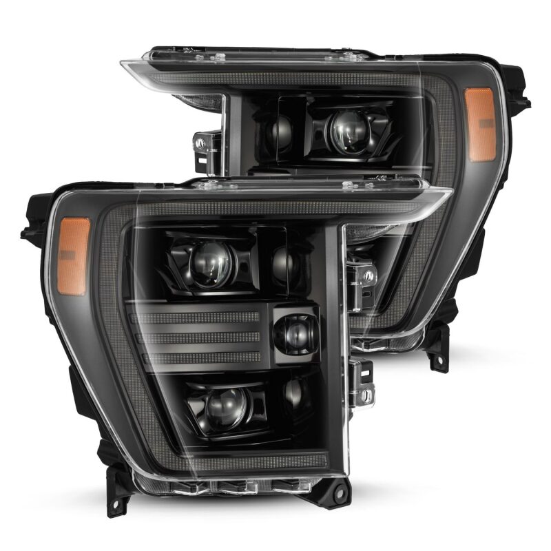 AlphaRex PRO-Series Projector Headlights for 2021–2022 Ford F-150, Alpha-Black with Active Light and Sequential Signal