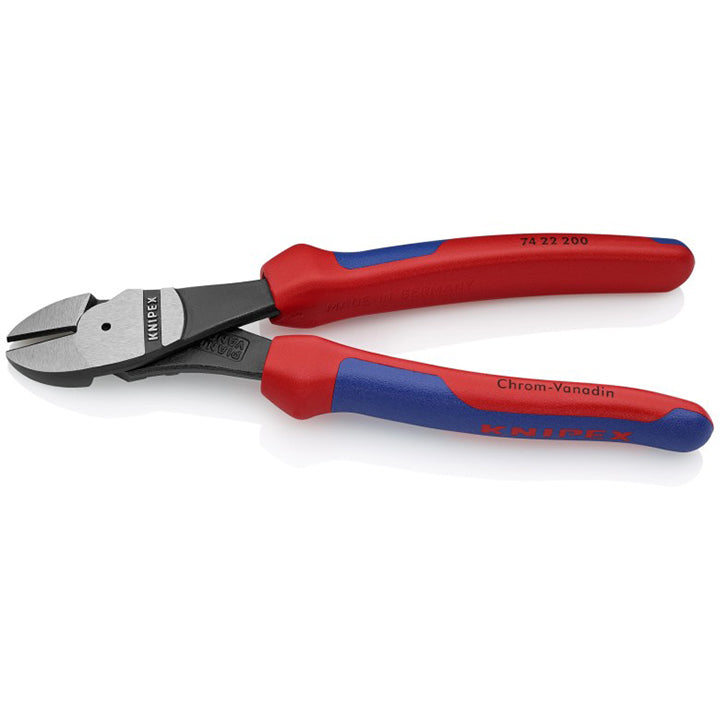 Knipex 74 22 200 High-Leverage Angled Diagonal Cutters with Comfort Handles