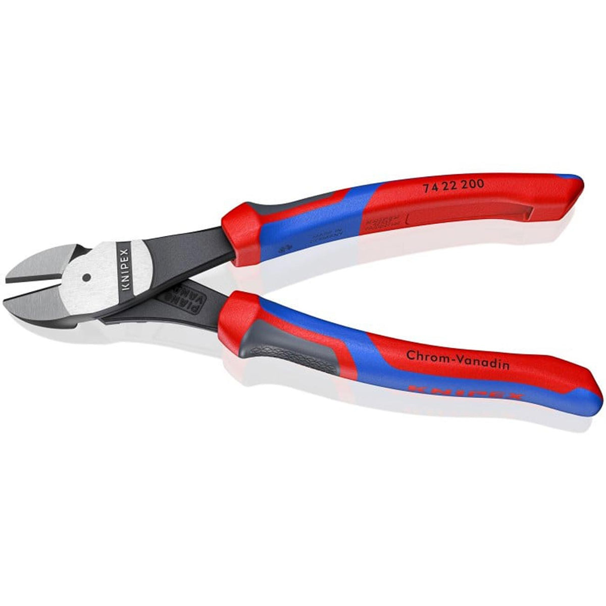 Knipex 74 22 200 High-Leverage Angled Diagonal Cutters with Comfort Handles