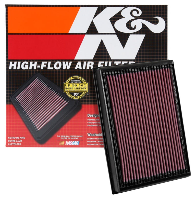 K&N Engineering 33-5048 Replacement High-Flow Air Filter for 2016-2017 Nissan Titan XD
