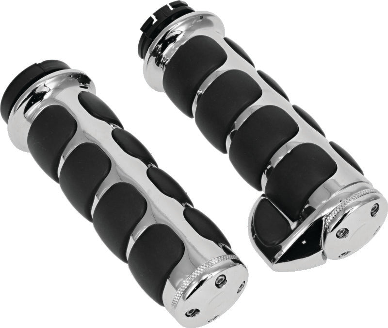 Kuryakyn ISO Grips with Throttle Boss for Dual-Cable Throttles, Chrome - 6212