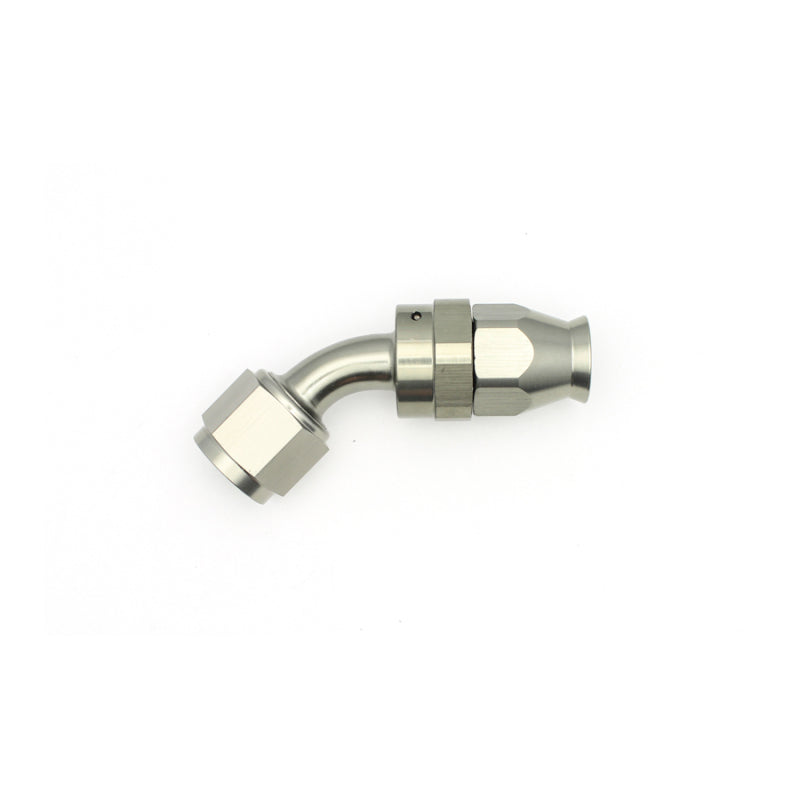 DeatschWerks 8AN Female Swivel 45-Degree PTFE Hose End with Olive Insert, DWK6-02-0855