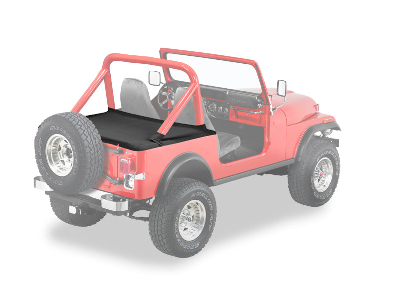 Bestop Duster Deck Cover for Jeep CJ7 and Wrangler YJ Factory Hardtop (Black Denim) – Part Number BES90005-15