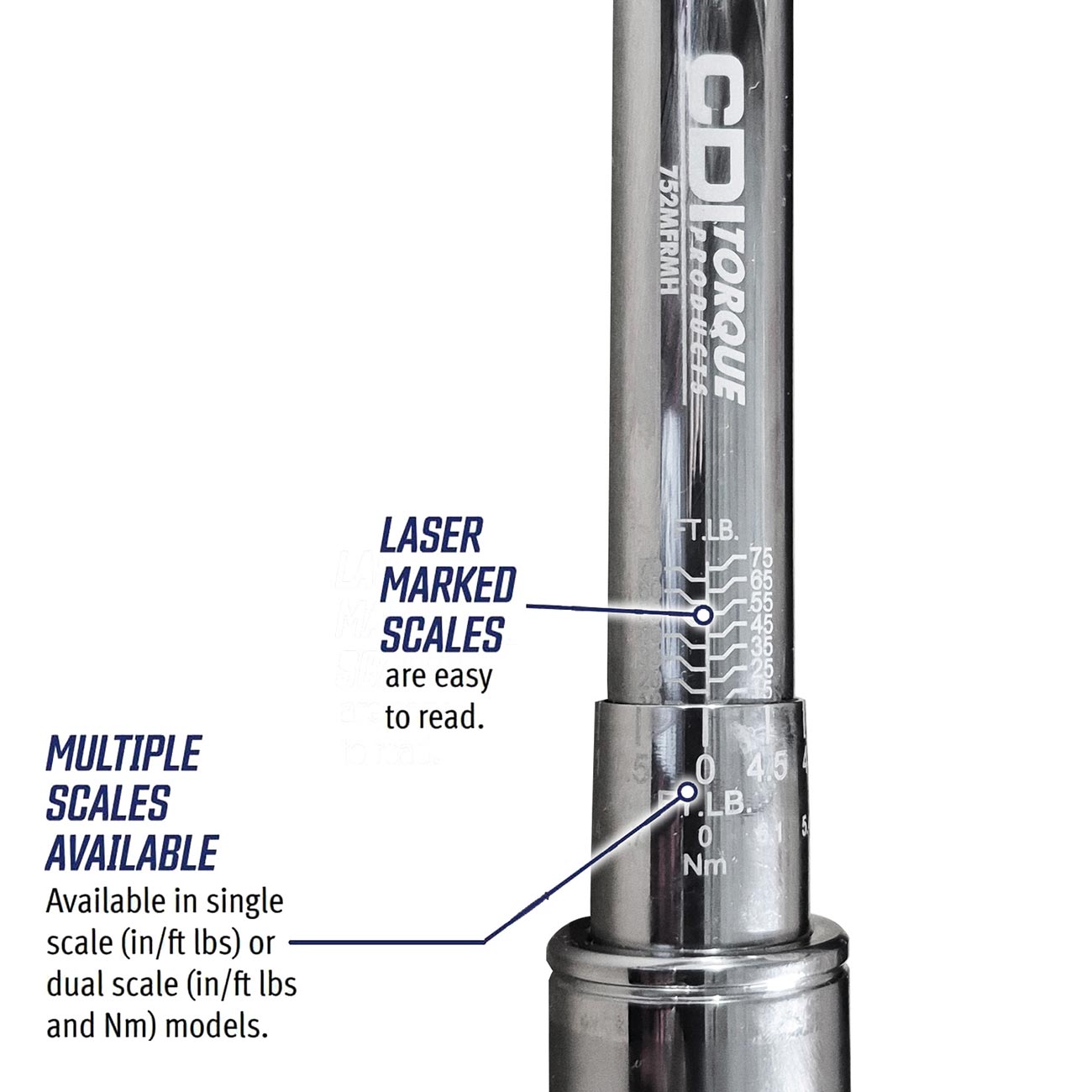 CDI Tools 752MFRMH 3/8-Inch Drive 5-75 ft-lb Dual-Scale Micro-Adjustable Torque Wrench
